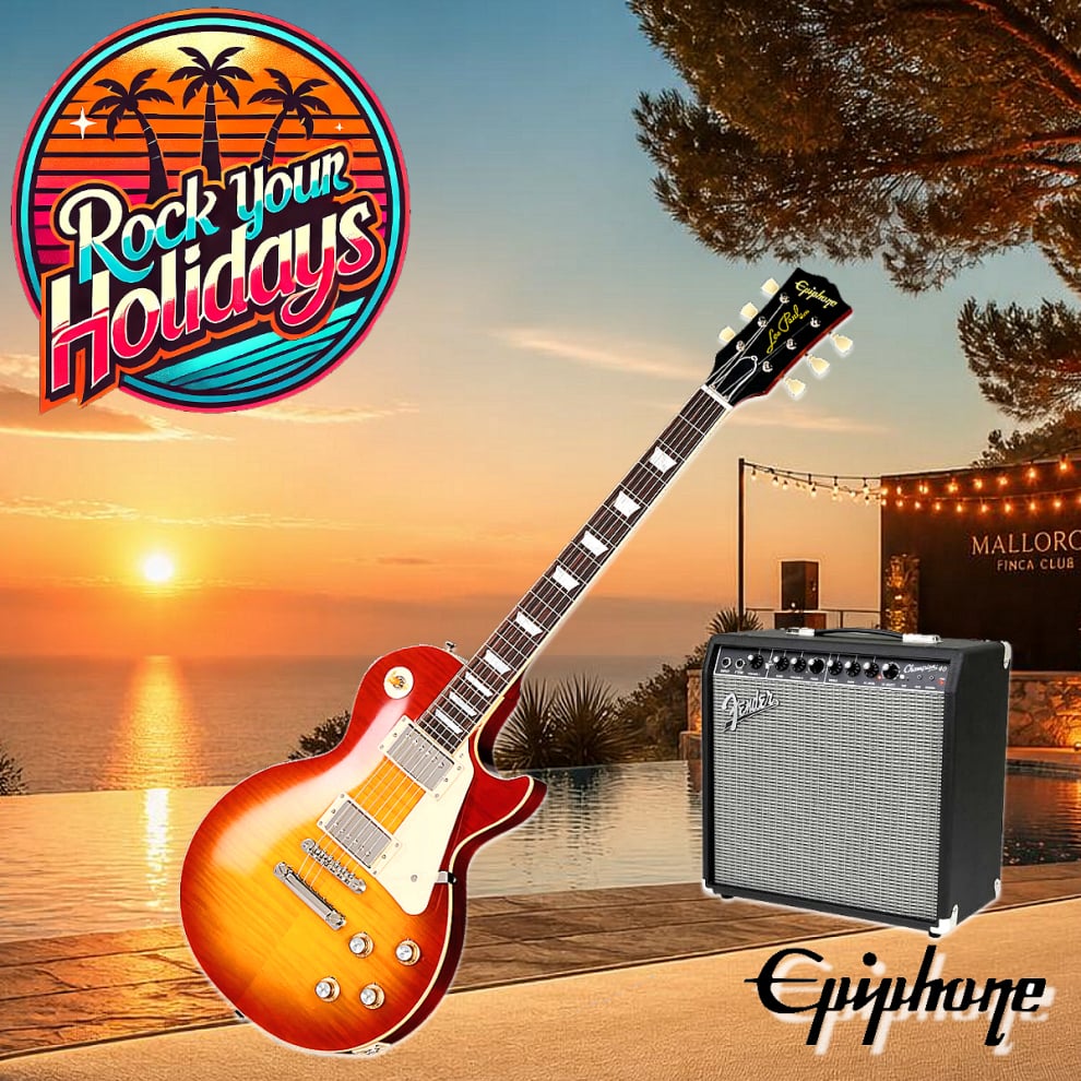 Epiphone Les Paul Standard Plus Pro E-Gitarre mit Zubehör zur Miete auf Mallorca