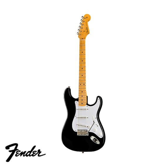 Vermietung von Fender Stratocaster Japan schwarz E-Gitarre in Mallorca