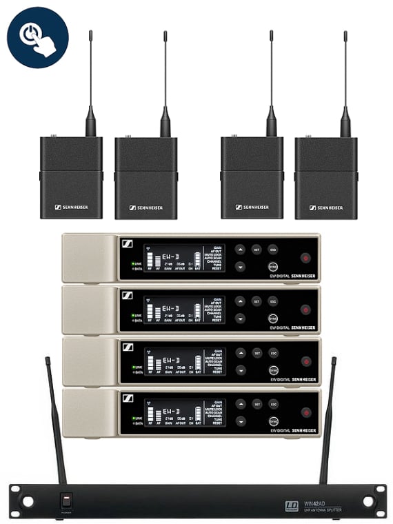 Vermietung von Sennheiser EW-D Funkmikrofonsystem mit Taschensender auf Mallorca