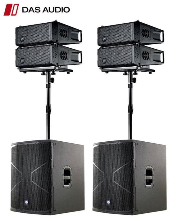 Hire DAS Audio professional active Line ArrayPA speakers for weddings, parties & events in Mallorca