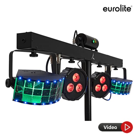 Rent Eurolite KLS multi effect LED lighting systems for parties, disco and events in Mallorca