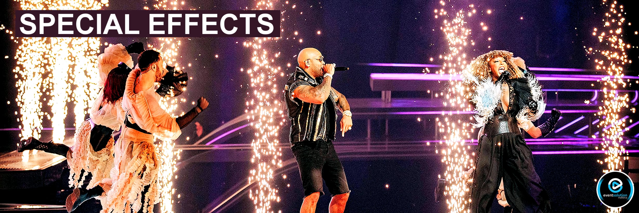 Hire of special effects, sparkle, hazer, fog machines in Mallorca