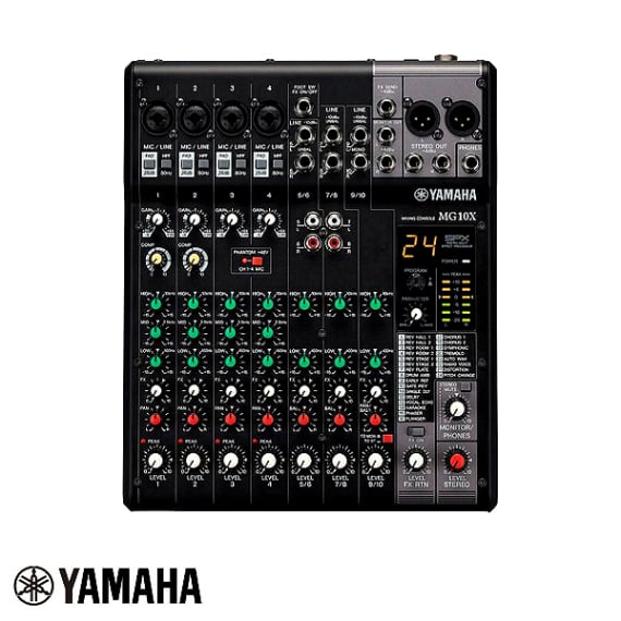 Hire Yamaha MG10X analog live mixing console for weddings, parties & events in Mallorca