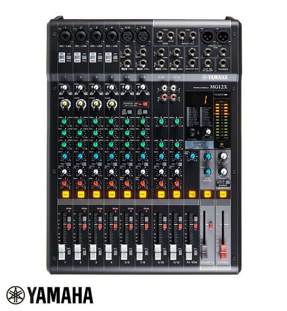 Hire Yamaha MG12X analog live mixing console for weddings, parties & events in Mallorca